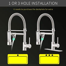 Load image into Gallery viewer, Fapully Kitchen Faucets with Pull Down Sprayer,Commercial Single Handle Kitchen Sink Faucet with LED Light,Brushed Nickel