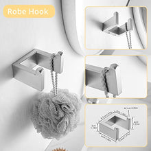 Load image into Gallery viewer, Fapully 23.6-Inch 6 Piece Bathroom Hardware Accessories Set Stainless Steel Wall Mounted Brushed Nickel Include Towel Bar,Hand Towel Holder,Toilet Paper Holder,Robe Towel Hook,Coat Hook,Towel bar Set