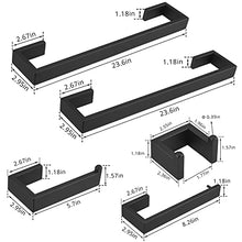 Load image into Gallery viewer, Fapully 5 Piece Bathroom Hardware Accessories Set Stainless Steel Wall Mounted, Matte Black