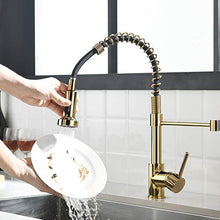 Load image into Gallery viewer, Fapully Gold Kitchen Faucet with Sprayer,Pull Down Single Handle Kitchen Sink Faucet