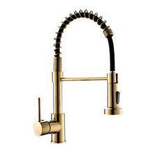 Load image into Gallery viewer, Fapully Gold Kitchen Faucet with Sprayer,Pull Down Single Handle Kitchen Sink Faucet