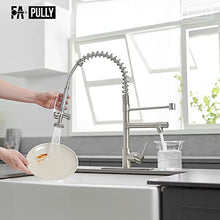 Load image into Gallery viewer, Fapully Kitchen Faucet with Pull Down Sprayer,Commercial Kitchen Sink Faucet with Deck Plate,Brushed Nickel
