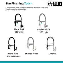 Load image into Gallery viewer, Black Kitchen Faucet,Fapully Single Handle Pull Down Kitchen Faucet with Sprayer,LED Facuet for Kitchen Sink