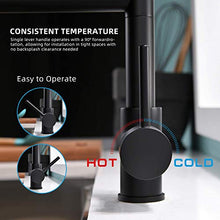 Load image into Gallery viewer, Pull Down Kitchen Faucet with Spyraer,Fapully Commercial Black Spring Kitchen Sink Faucet with Brushed Nickel