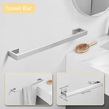 Load image into Gallery viewer, Fapully 23.6-Inch 6 Piece Bathroom Hardware Accessories Set Stainless Steel Wall Mounted Brushed Nickel Include Towel Bar,Hand Towel Holder,Toilet Paper Holder,Robe Towel Hook,Coat Hook,Towel bar Set