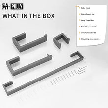 Load image into Gallery viewer, Fapully 4 Piece Bathroom Hardware Set,Gun Grey Bathroom Accessories Set Complete,Stainless Steel Bathroom Accessory Set Wall Mounted