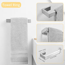 Load image into Gallery viewer, Fapully 23.6-Inch 6 Piece Bathroom Hardware Accessories Set Stainless Steel Wall Mounted Brushed Nickel Include Towel Bar,Hand Towel Holder,Toilet Paper Holder,Robe Towel Hook,Coat Hook,Towel bar Set