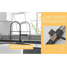 Load image into Gallery viewer, Fapully Kitchen Faucet,Black&Brushed Nickel Kitchen Faucet with Pull Down Sprayer,Commercial Kitchen Faucet with LED Light and Deck Plate