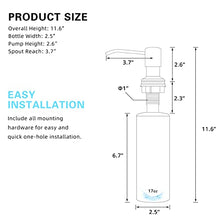 Load image into Gallery viewer, Fapully Built in Soap Dispenser,Stainless Steel 17OZ Dsih Soap Dispenser or Lotion for Kitchen Sink Matte Black