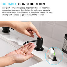 Load image into Gallery viewer, Fapully Built in Soap Dispenser,Stainless Steel 17OZ Dsih Soap Dispenser or Lotion for Kitchen Sink Matte Black
