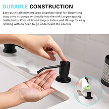 Load image into Gallery viewer, Fapully Built in Soap Dispenser,Stainless Steel 17OZ Dsih Soap Dispenser or Lotion for Kitchen Sink Matte Black
