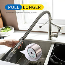 Load image into Gallery viewer, Fapully Kitchen Faucets with Pull Down Sprayer,Commercial Single Handle Kitchen Sink Faucet with LED Light,Brushed Nickel
