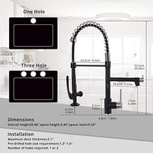 Load image into Gallery viewer, Pull Down Kitchen Faucet with Sprayer,Fapully Commercial Matte Black&Brushed Nickel Kitchen Sink Faucets