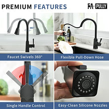 Load image into Gallery viewer, Fapully Kitchen Faucet with Pull Down Sprayer, Touchless Black Kitchen Sink Faucet with Sprayer, Motion Sensor Smart Hands-Free Single Handle Kitchen Faucet