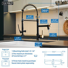 Load image into Gallery viewer, Fapully LED Kitchen Faucet with Pull Down Sprayer,Black&Gold Commercial Kitchen Faucet for Kitchen Sink