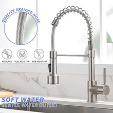 Load image into Gallery viewer, Kitchen Faucet,Fapully Single Handle Faucet for Kitchen Sink,Brushed Nickel Pull Down Kitchen Faucet with LED Light
