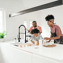 Load image into Gallery viewer, Fapully Black Kitchen Faucet with Pull Down Sprayer,Commercial LED Kitchen Faucet,Single Handle Single Hole Kitchen Sink Faucet