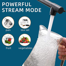 Load image into Gallery viewer, Pull Down Kitchen Faucet with Spyraer,Fapully Commercial Black Spring Kitchen Sink Faucet with Brushed Nickel