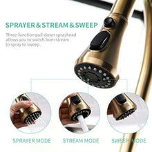 Load image into Gallery viewer, Fapully Touch Kitchen Faucets with Pull Down Sprayer, Single Handle Stainless Steel Brushed Gold Kitchen Sink Faucet with Pull Out Sprayer and Hole Cover