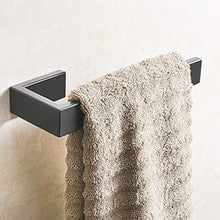 Load image into Gallery viewer, Fapully 4-Piece Bathroom Hardware Accessory Set with 24" Towel Bar Towel Ring Paper Holder Robe Hook Matte Black