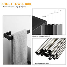 Load image into Gallery viewer, Fapully 16-Inch Black Bathroom Accessories Set,Stainless Steel 4 Piece Bathroom Hardware Set with Towel Rack,Towel Holder,Toilet Paper Holder,Robe Hook for Bathroom,Accesorios para Baños

