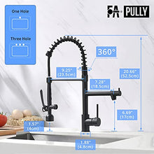 Load image into Gallery viewer, Fapully Black Kitchen Faucet with Pull Down Sprayer,Commercial LED Kitchen Faucet,Single Handle Single Hole Kitchen Sink Faucet