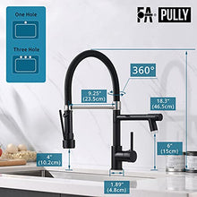 Load image into Gallery viewer, Black Kitchen Faucet,Fapully Single Handle Pull Down Kitchen Faucet with Sprayer,LED Facuet for Kitchen Sink
