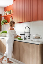 Load image into Gallery viewer, Fapully Black Kitchen Faucet with Pull Down Sprayer,Commercial LED Kitchen Faucet,Single Handle Single Hole Kitchen Sink Faucet