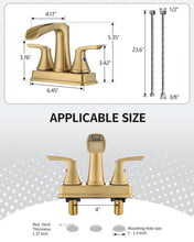 Load image into Gallery viewer, Fapully Bathroom Faucet, Waterfall Bathroom Sink Faucet Widespread, 4 Inch Centerset Brushed Gold Faucet for Bathroom Sink with Pop-up Drain

