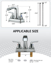 Load image into Gallery viewer, Fapully Bathroom Faucet, Waterfall Bathroom Sink Faucet Widespread, 4 Inch Centerset Chrome Faucet for Bathroom Sink with Pop-up Drain
