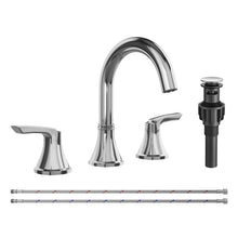 Load image into Gallery viewer, Fapully Bathroom Faucet 3 Hole, Chrome 8 Inch Widespread Bathroom Sink Faucet with Pop-up Drain, Two-Handle Faucet for Bathroom Sink
