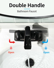 Load image into Gallery viewer, Fapully Bathroom Faucet, Waterfall Bathroom Sink Faucet Widespread, Oil Rubbed Bronze 4 Inch Centerset Faucet for Bathroom Sink with Pop-up Drain
