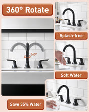 Load image into Gallery viewer, Fapully Bathroom Faucet 3 Hole, Oil Rubbed Bronze 8 Inch Widespread Bathroom Sink Faucet with Pop-up Drain, Two-Handle Faucet for Bathroom Sink
