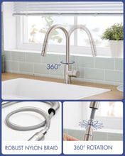 Load image into Gallery viewer, Fapully Kitchen Faucet with Pull Down Sprayer, Modern Kitchen Sink Faucet, Robinet De Cuisine in Brushed Nickel
