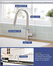 Load image into Gallery viewer, Fapully Kitchen Faucet with Pull Down Sprayer, Modern Kitchen Sink Faucet, Robinet De Cuisine in Brushed Nickel
