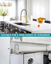 Load image into Gallery viewer, Fapully Brushed Gold Kitchen Faucet with Pull Down Sprayer,Single Handle Kitchen Faucet,Brass Spring Faucet For Kitchen Sink,Robinet De Cuisine
