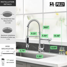 Load image into Gallery viewer, Fapully Kitchen Sink Faucets Robinet Cuisine Contemporary Spring Single Handle with Pull Down Sprayer Chrome
