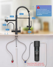 Load image into Gallery viewer, Fapully Commercial 3 Way Kitchen Faucets with Pull Down Sprayer and Water Filler,3 in 1 Kitchen Sink Faucet with Drinking Water Faucet Matte Black
