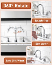 Load image into Gallery viewer, Fapully Bathroom Faucet 3 Hole, Chrome 8 Inch Widespread Bathroom Sink Faucet with Pop-up Drain, Two-Handle Faucet for Bathroom Sink
