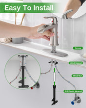Load image into Gallery viewer, Fapully Bathroom Faucets Brushed Nickel, Modern Waterfall Bathroom Sink Faucet with Single Handle for 1 or 3 Holes, Vanity Faucet with Deck Plate and Drain
