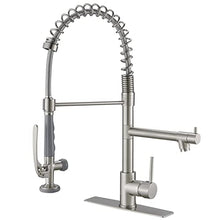 Load image into Gallery viewer, Fapully Kitchen Faucet with Pull Down Sprayer,Commercial Kitchen Sink Faucet with Deck Plate,Brushed Nickel
