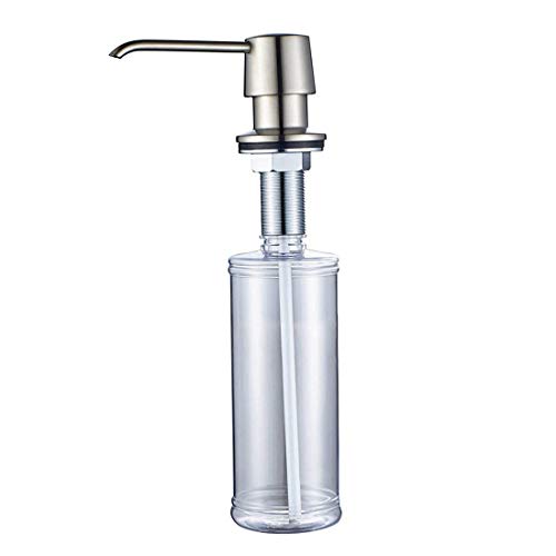 Fapully Commercial Bathroom Brushed Nickel Deck Mount Kitchen Under Sink Liquid Dish Soap and Lotion Dispenser,Countertop in Counter Kitchen Soap Dispenser