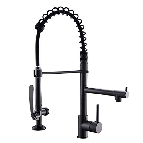 Fapully Black Kitchen Faucet,Commercial Pull Down Kitchen Sink Faucet with Sprayer