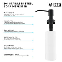 Load image into Gallery viewer, Fapully Built in Soap Dispenser,Stainless Steel 17OZ Dsih Soap Dispenser or Lotion for Kitchen Sink Matte Black
