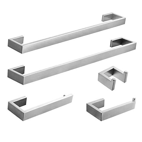 Fapully 5 Piece Bathroom Hardware Set Stainless Steel Wall Mounted Bathroom Accessories Set,Brushed Nickel Finished